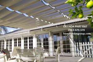 Báo giá lắp đặt mái hiên mái xếp bạt kéo di động tại vĩnh long
