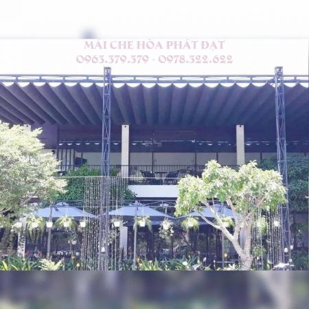 Mái che di động quán cafe, thiết kế lắp đặt mái bạt xếp bạt kéo quán cafe giá rẻ