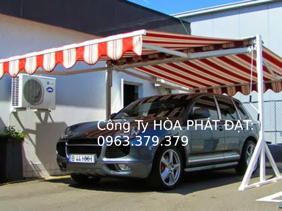 Mái hiên chữ A tay quay làm bãi giữ xe